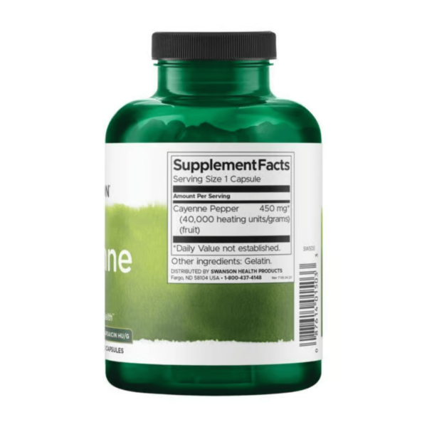 SWANSON Cayenne pipar 450mg, 300 kapslit